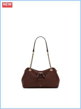 Faux Suede Chain Shoulder Bag Crossbody Vegan Leather Lined
